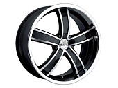 Antera 381 9.5x20 5x120 ET40 d74.1 Diamond Black Front and Lip Polished