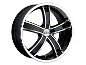 Antera 381 9.5x20 5x112 ET52 d66.6 Diamond Black Front and Lip Polished